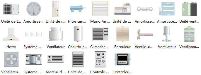 Plus de symboles de chauffage, ventilation et climatisation pour le schéma P&ID