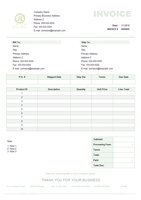 product invoice